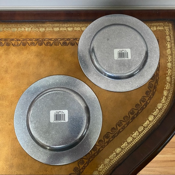 Vintage Carson Pewter Alphabet & Numbers ABC123 Plates Set of 2 - Picture 3 of 5